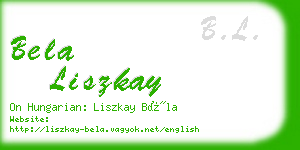 bela liszkay business card